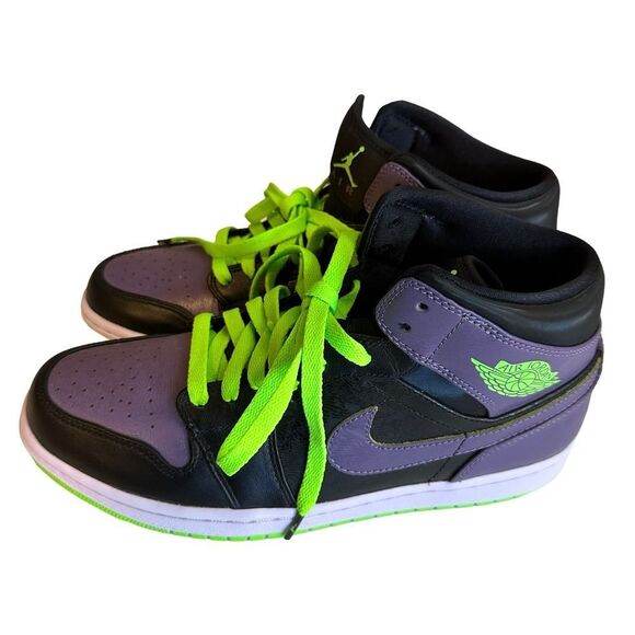 Nike Air Jordan 1 Retro Joker PURPLE and GREEN Size‎ 10 Night Vision 2012 - Picture 2 of 15